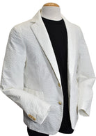 Borgo white seersucker sport coat.