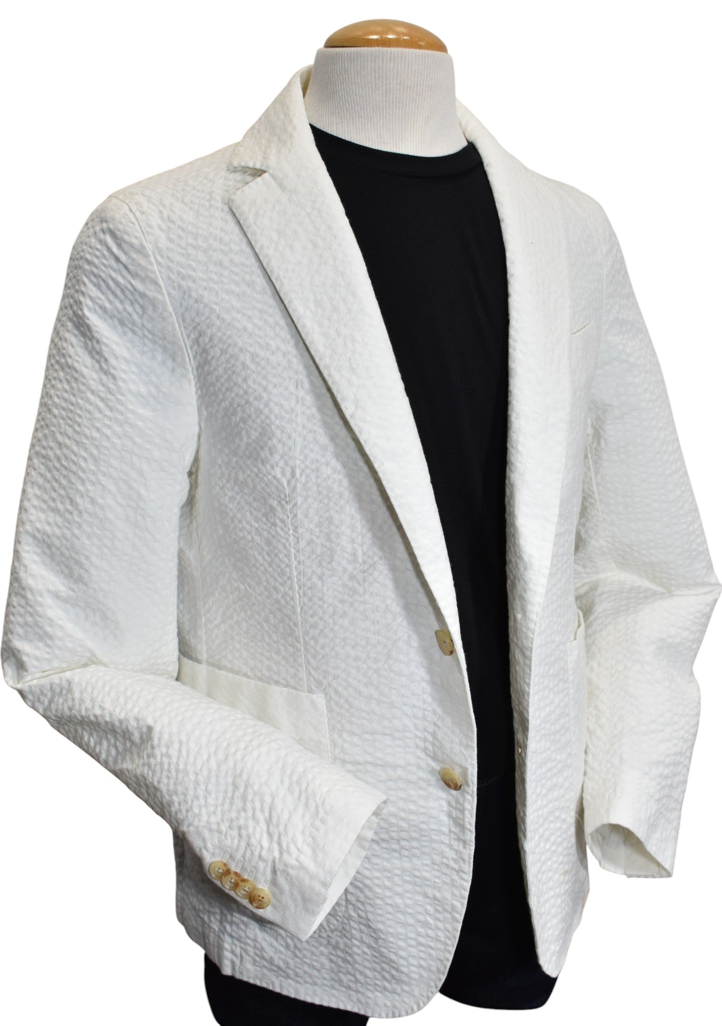 Borgo white seersucker sport coat.