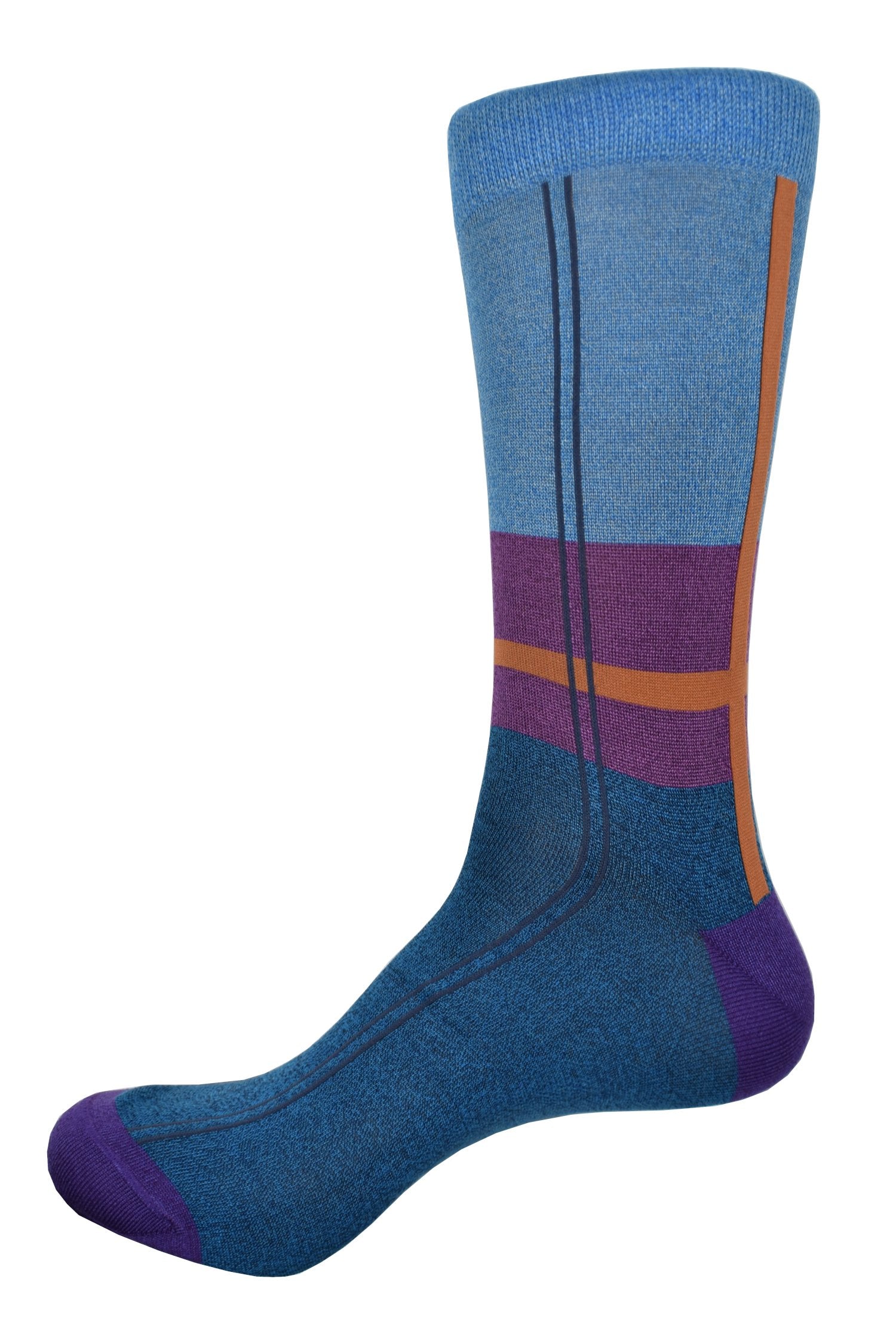 80% Mercerized Cotton / 20% Nylon
Rich exclusive colorations in a unique pattern.
Mid calf, fits sizes 9-12.
Finely knitted.