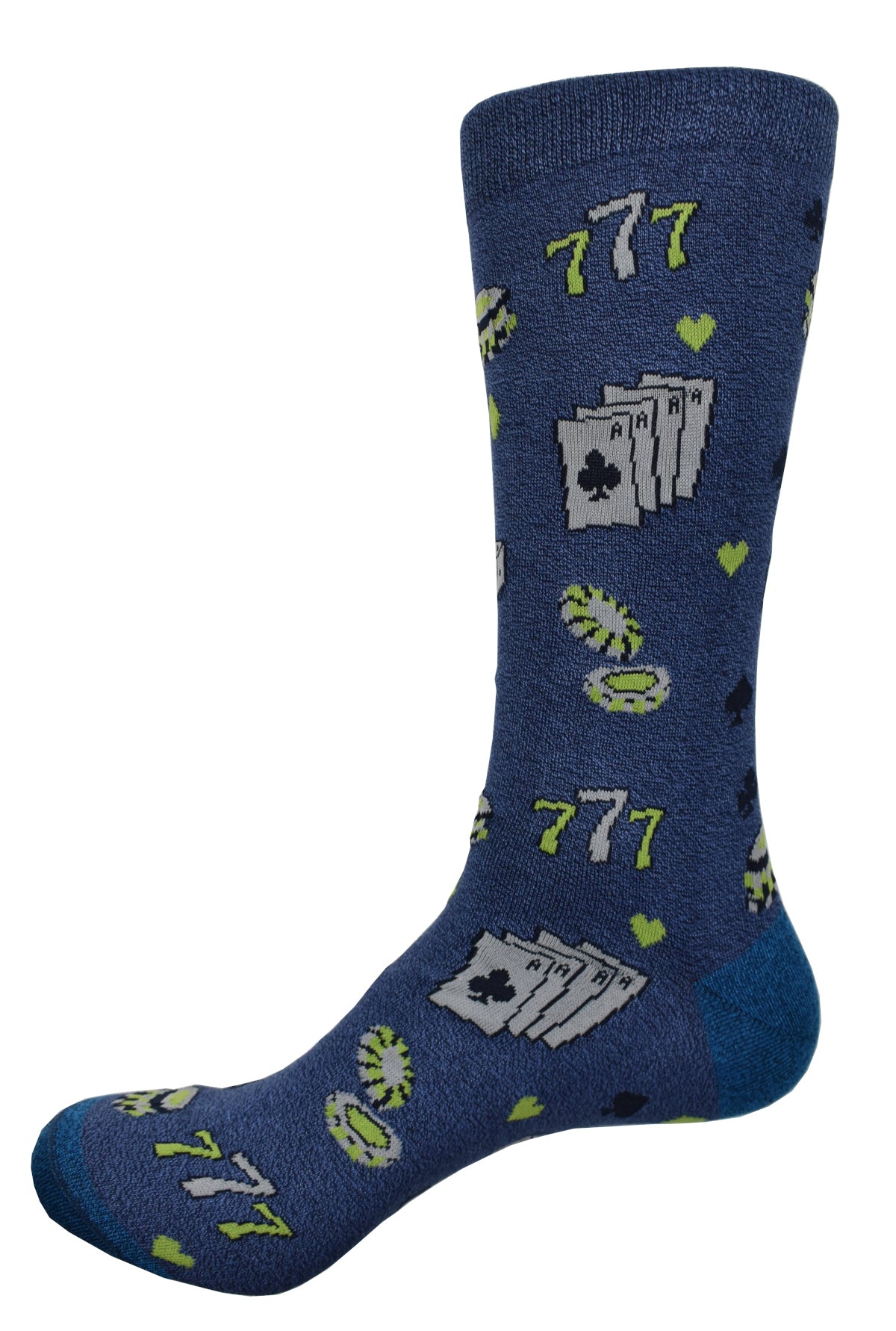 Indulge in ultimate luxury with our mercerized cotton and nylon socks. Made from high-quality materials, these socks not only provide comfort, but also showcase a the always cool cards and dice gambling motif. Elevate your sock game and make a statement.