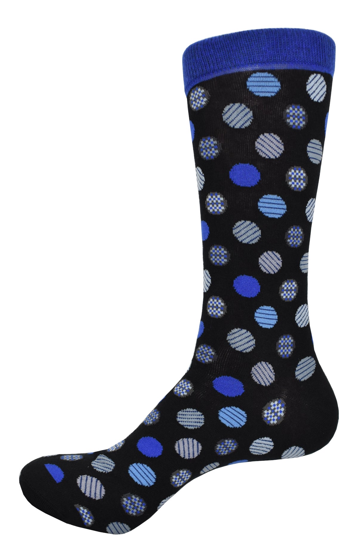 Elevate your sock game with our ZJ328 Geo Circles Socks. Made with soft mercerized cotton, nylon, and elastin, these socks provide ultimate comfort and stretch while adding a touch of style to any outfit. Say goodbye to boring socks and hello to a pop of cool.
