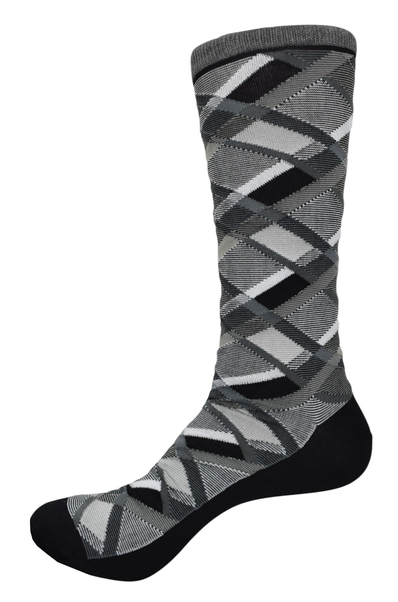 Marcello silver black diagonal socks.