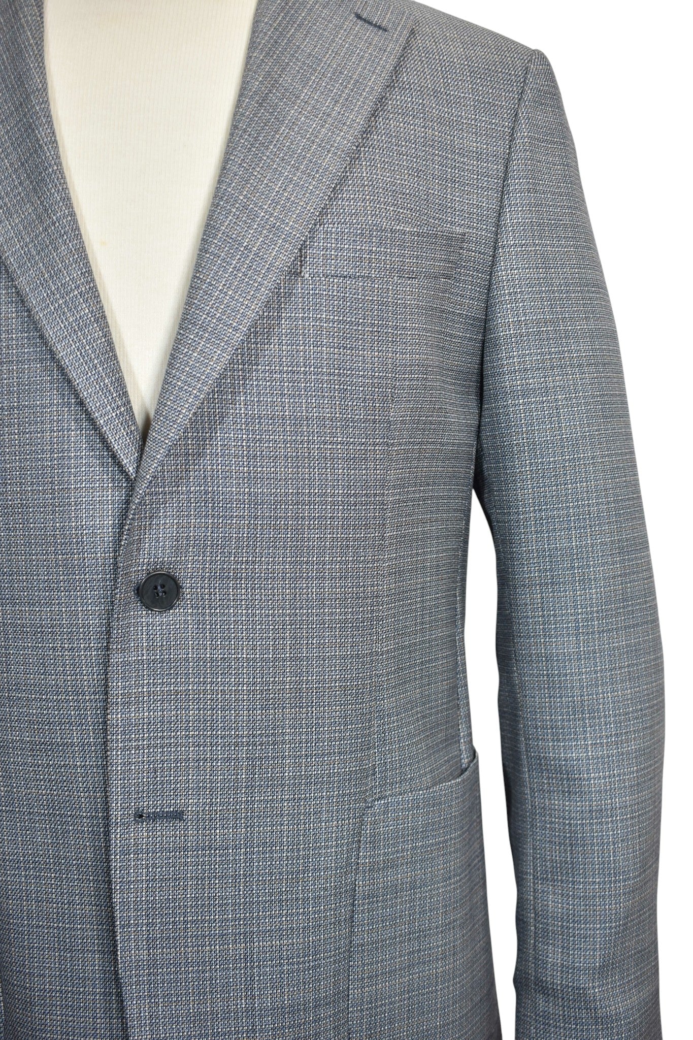 Lorenzo blue gray wool sport coat.