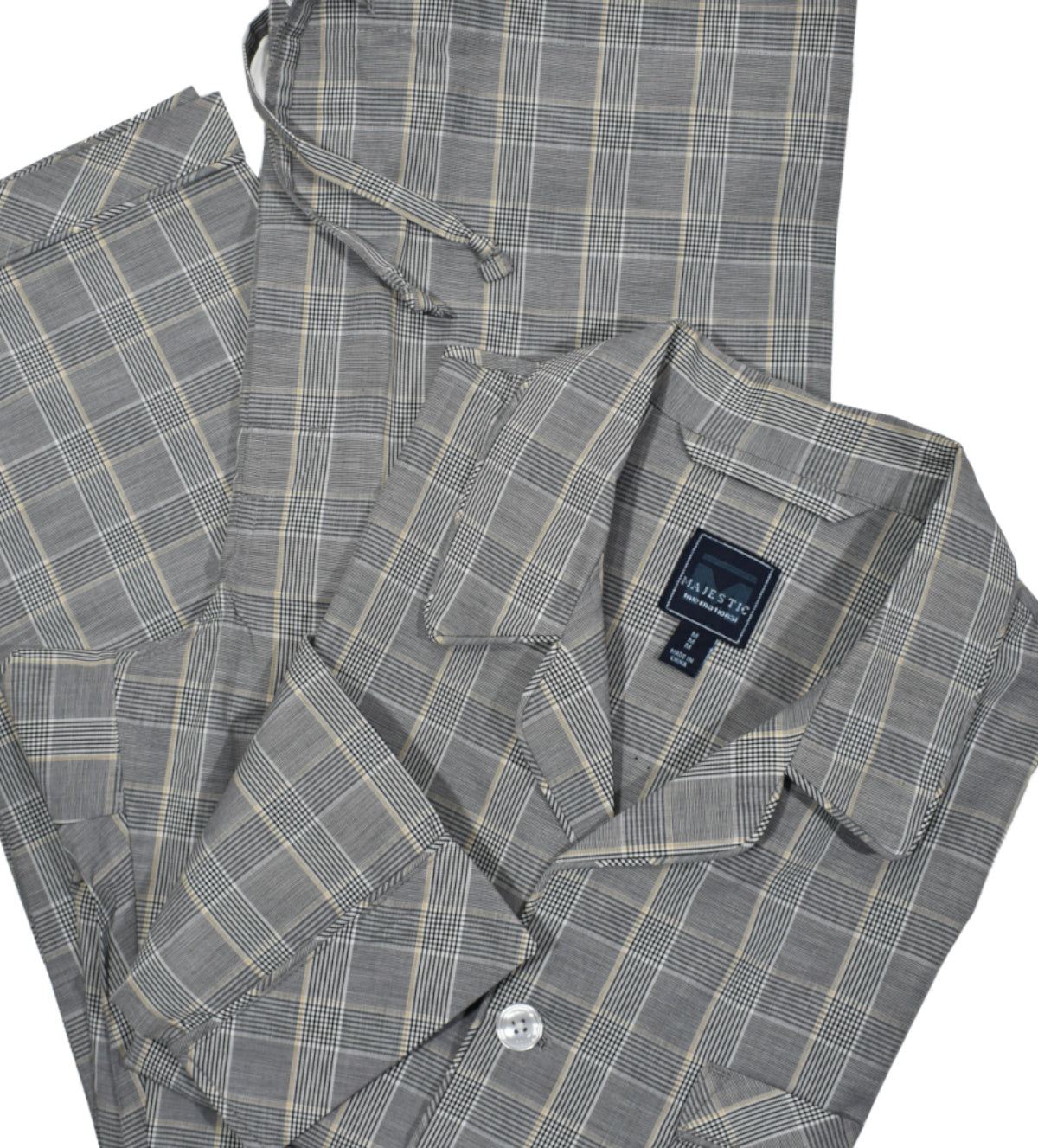 Be comfortable and timelessly elegant with the ZM1906 Glen Plaid Pajama. Its classic plaid pattern and rich colors are crafted in soft cotton fabric for a chic yet cozy nightwear look. The button front top and drawstring pant with a stretch waistband and functional fly make this classic fit pajama the perfect addition to your loungewear collection. 