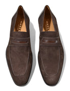Mezlan chocolate suede shoe.