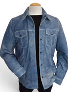 Indigo shaded leather jacket by Marcello