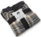 Tan gray plaid pant and tee set.