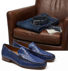 Mezlan genuine ostrich shoe.