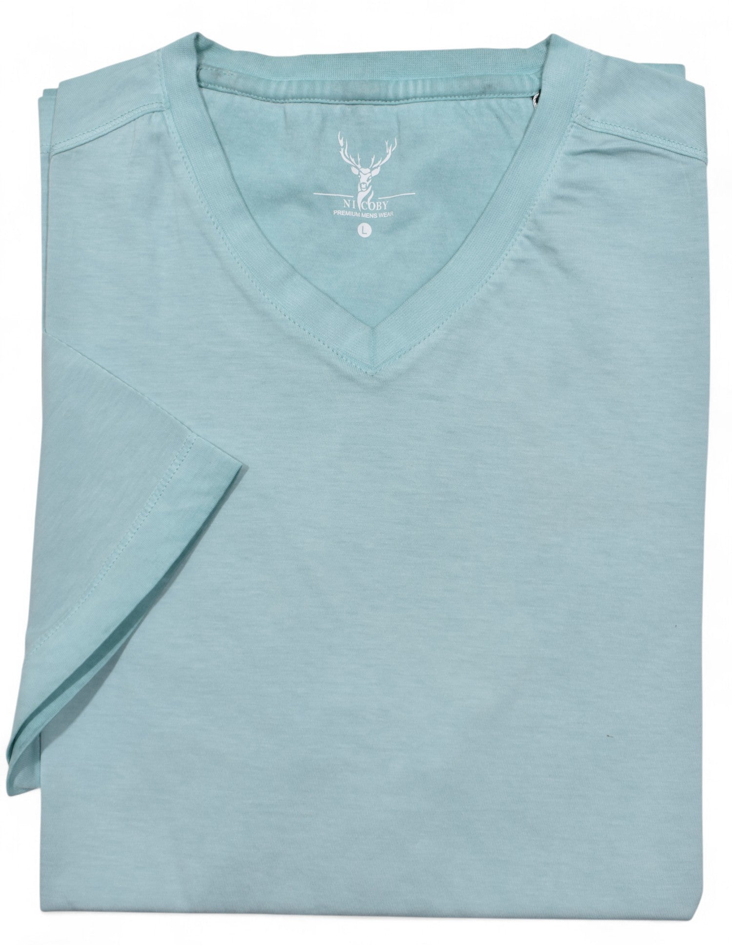 COMFORTABLE REASON Mineral Shirts 半袖　L ZN1537 Indigo Blue Tea Stained V Neck – Marcello Sport