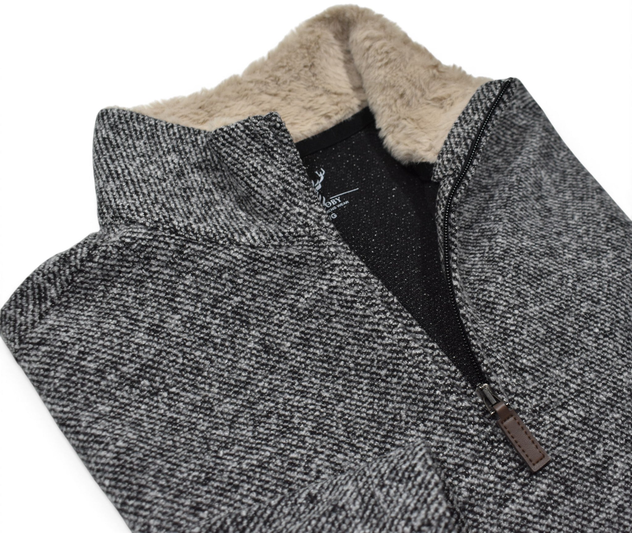 Tweed quarter zip pullover by Marcello