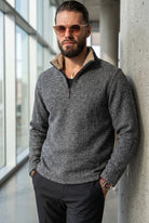 Tweed quarter zip pullover by Marcello
