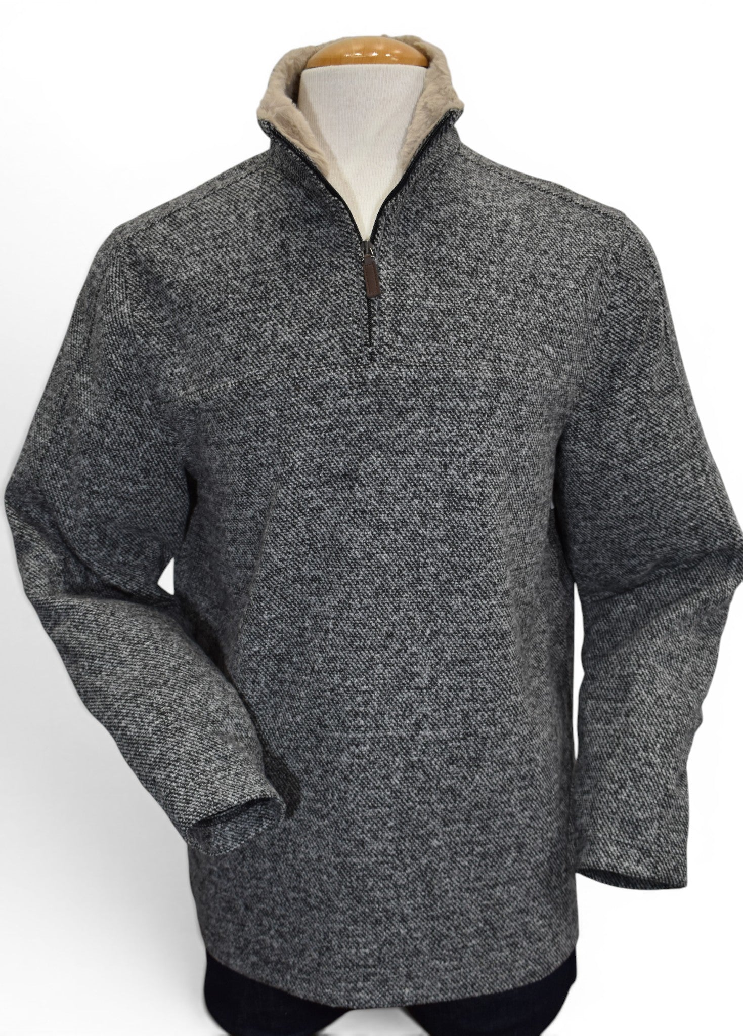 Tweed quarter zip pullover by Marcello