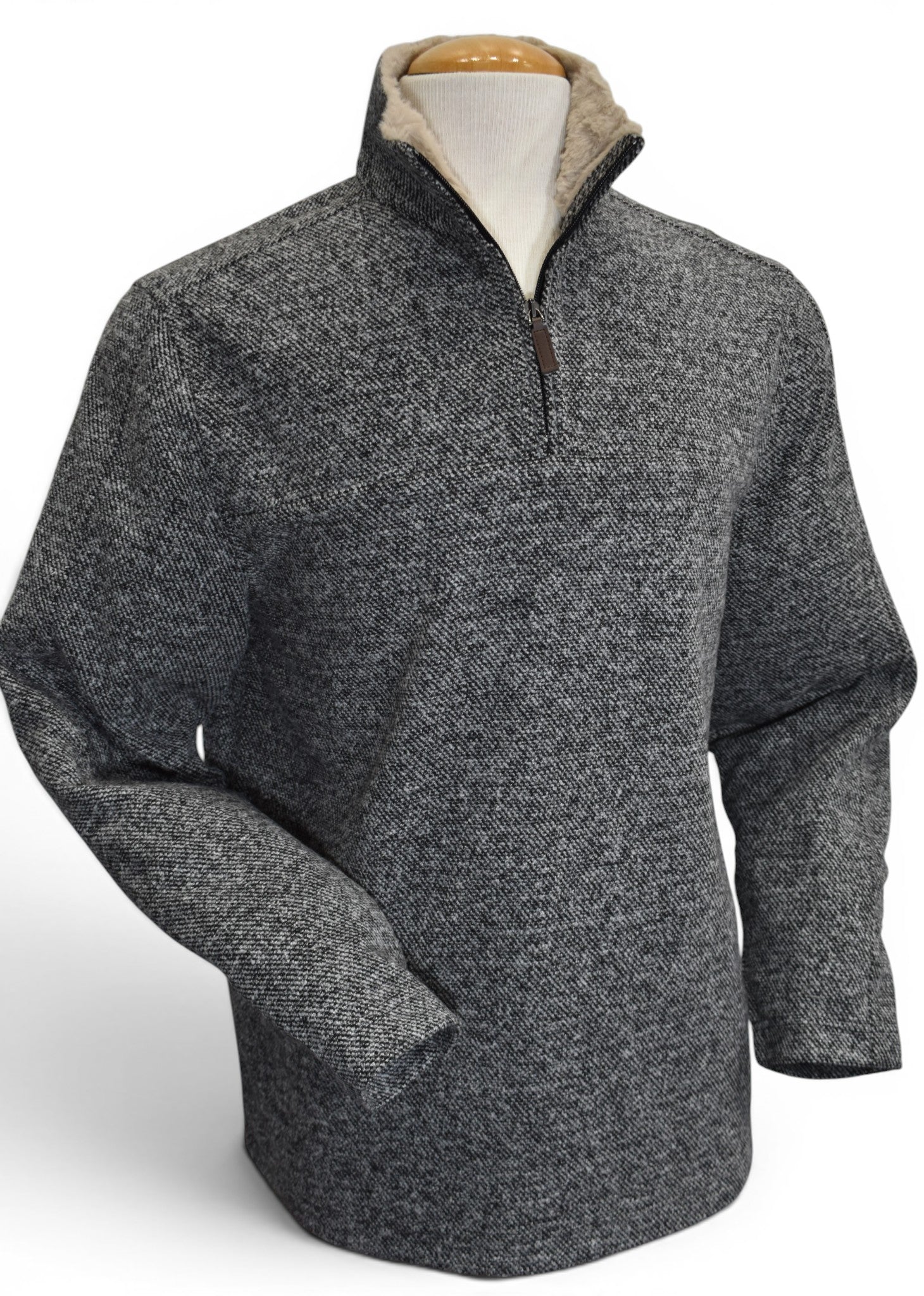 Tweed quarter zip pullover by Marcello