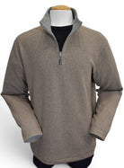 Waffle quarter zip taupe to harvest by Marcello