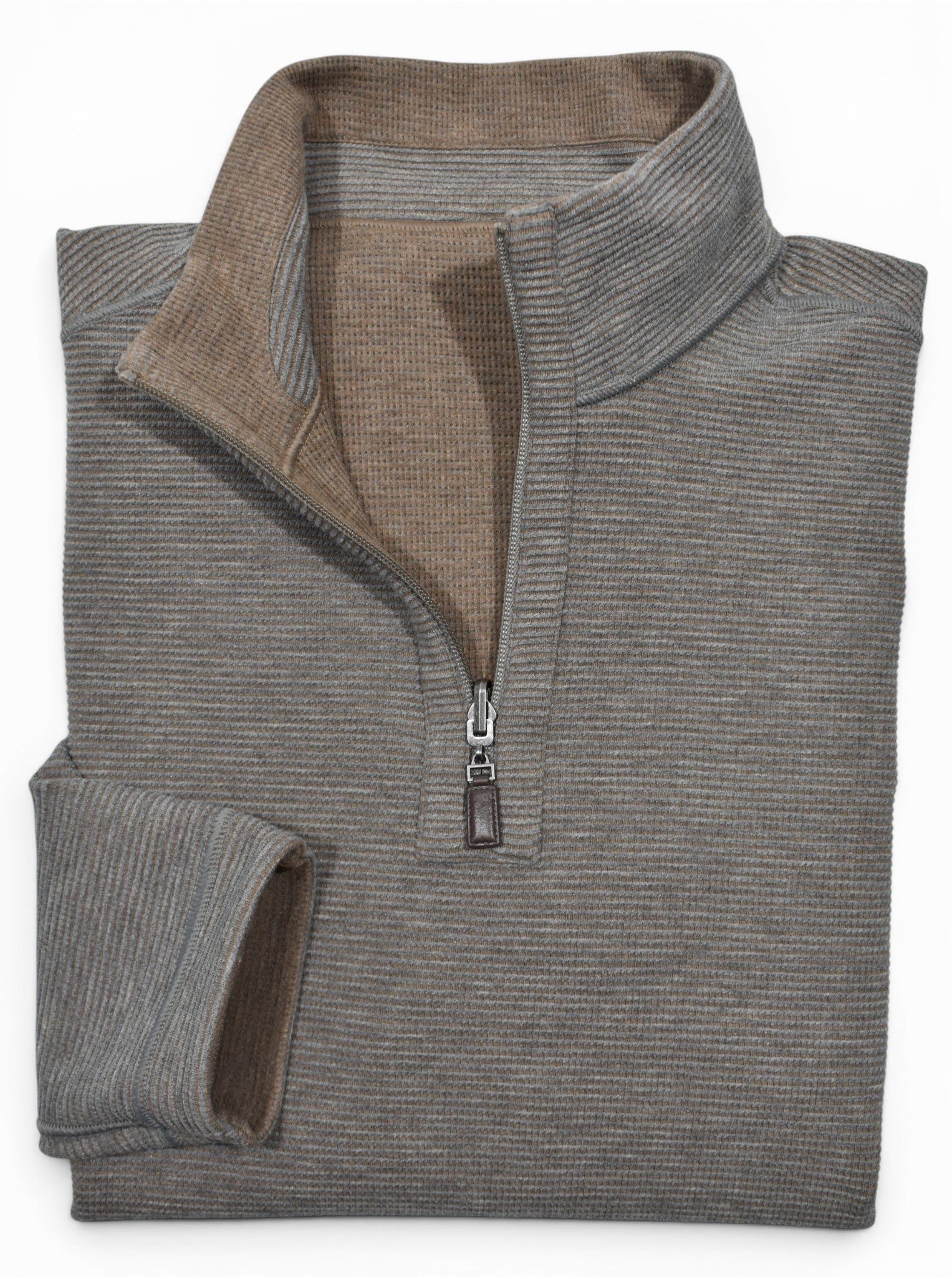 Waffle quarter zip taupe to harvest by Marcello