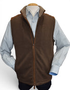 Chocolate grid zip vest by Marcello