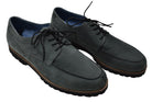 Slate suede lace up shoe.