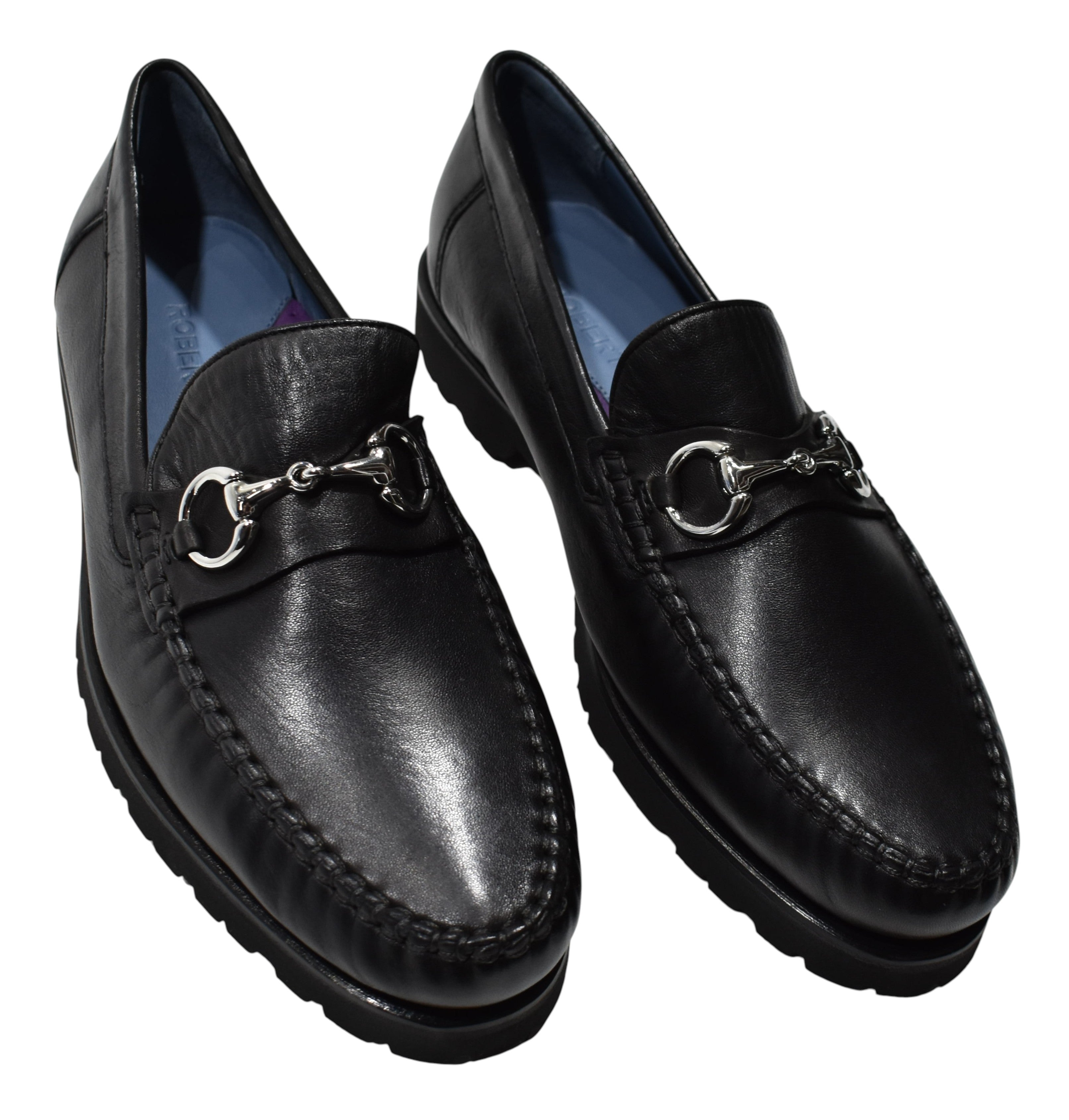 Black leather shoe.
