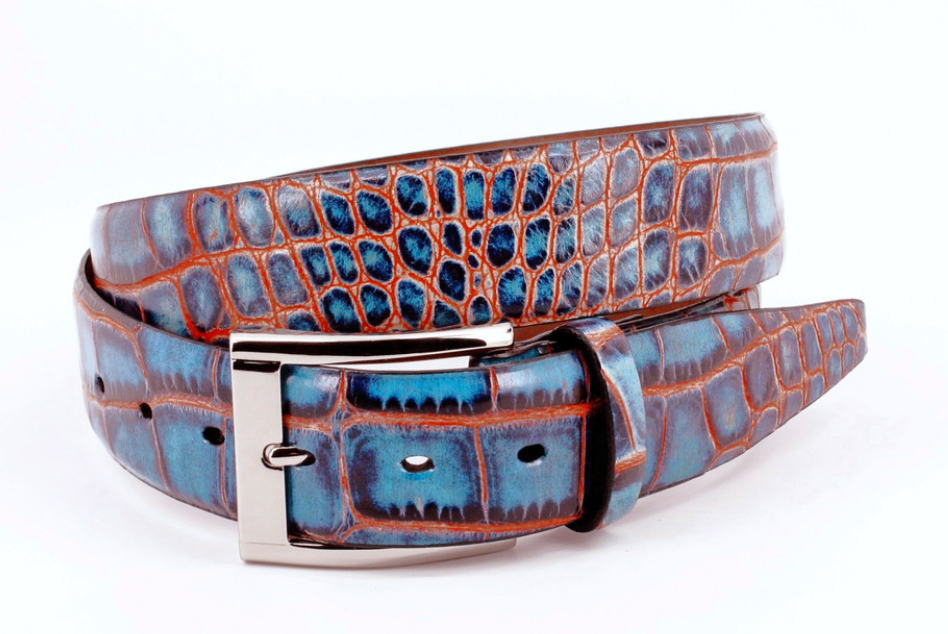 ZT52907 Italian Embossed Croc Indigo-Red – Marcello Sport ZT52907 Italian Embossed Croc Indigo-Red – Marcello Sport