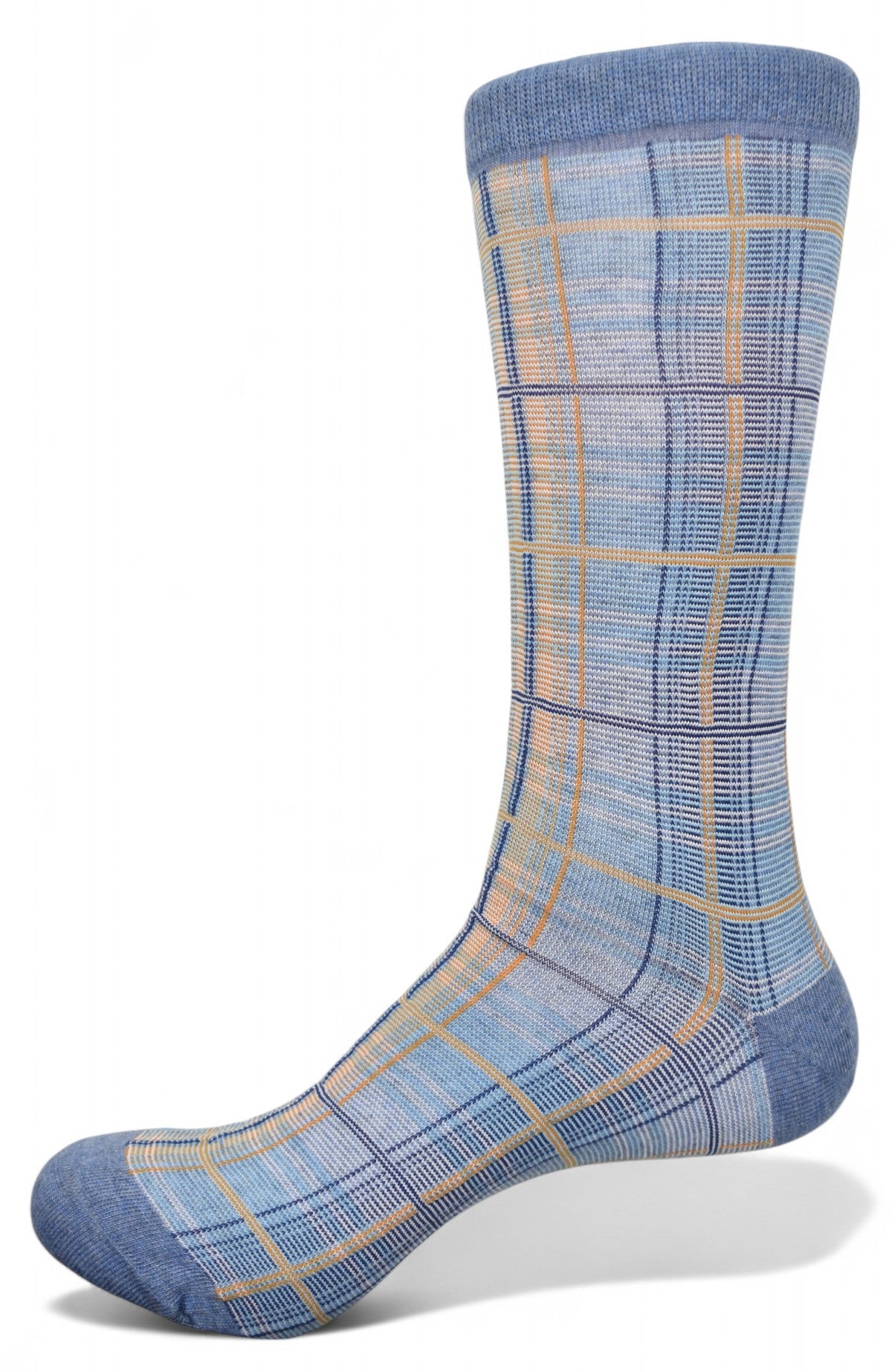 Marcello blue-maize plaid sock.