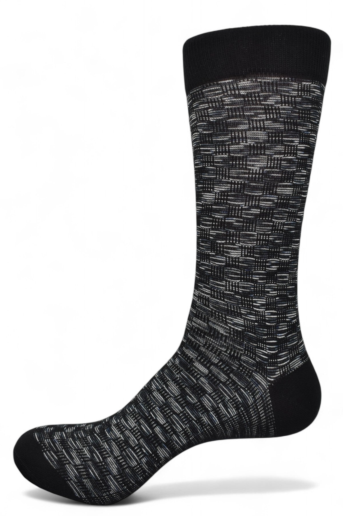 Marcello black-charcoal basket weave socks.