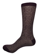 Marcello wine and tan geometric sock.