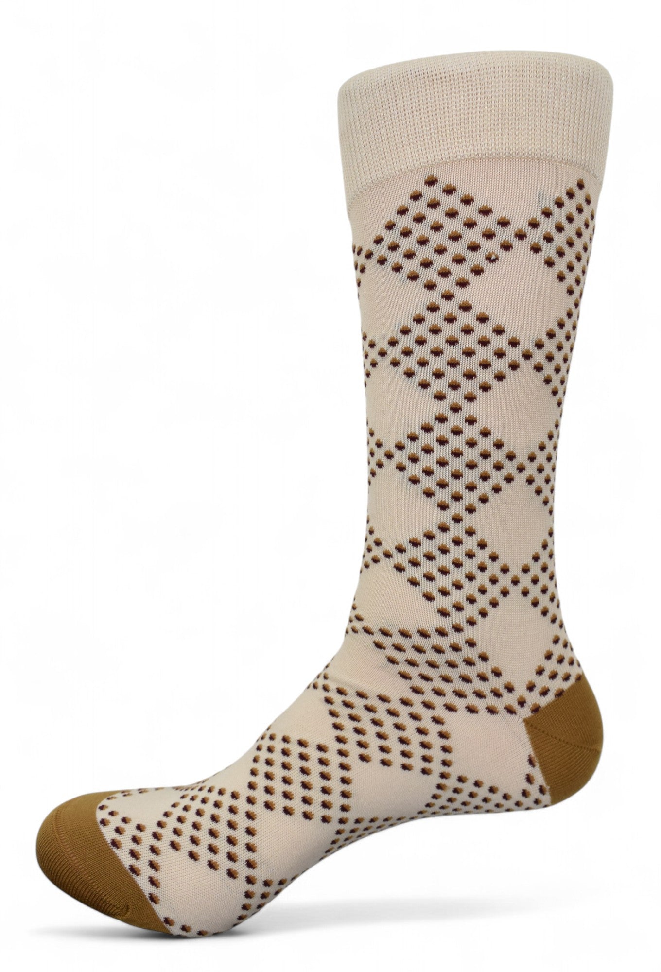 Marcello tan diamond socks.