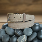 Add timeless style to any outfit with the B15 Suede Pic Stitch Belt. Crafted in luxuriously soft suede, it's punctuated with heavy pic stitch detailing for stand-out appeal. Make a statement with this unique piece and enjoy effortless sophistication every day.