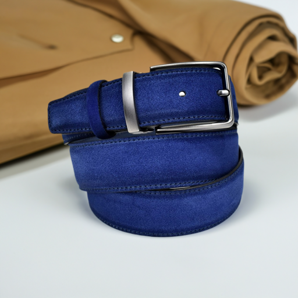 Discover four hues of luxurious suede by Marcello Sport. Perfect for any occasion, this belt is expertly crafted from soft, stylish suede and complete with a brushed nickel buckle. Elevate your favorite jeans or trousers with this sophisticated accessory. Enjoy a timeless look and image with this remarkably versatile piece.