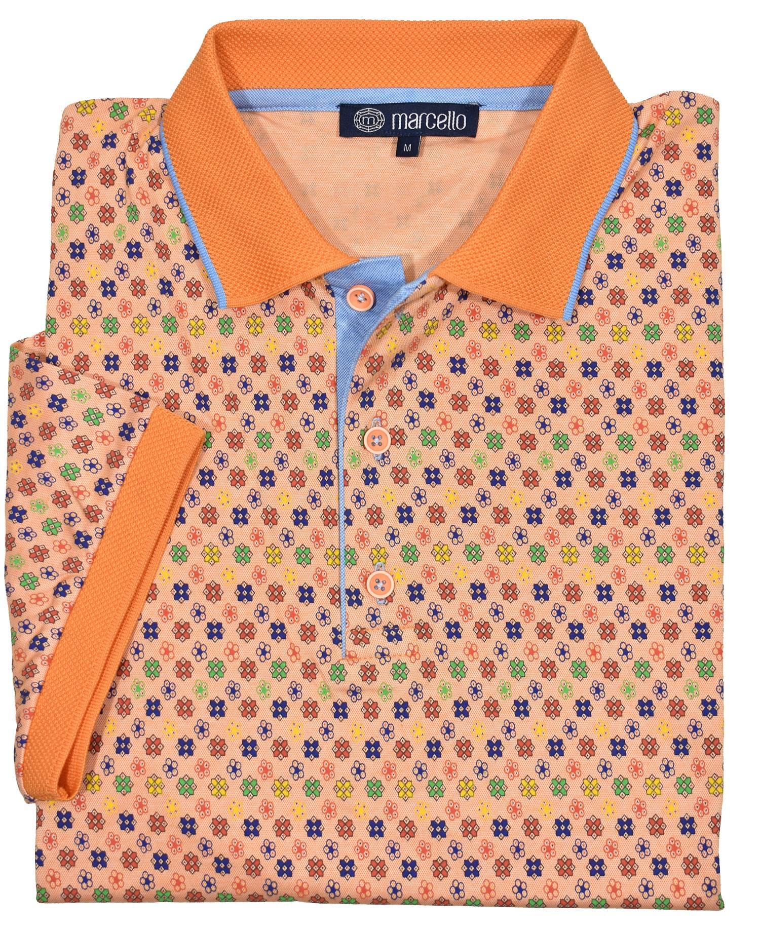 Ultra soft mercerized cotton is the ultimate in comfort and style.  Unique fashion in a colorful shirt with a colored medallion.  Ultimate cotton fabric. Updated traditional printed pattern. Trend collar with contrast detailing. Custom buttons. Modern fit.