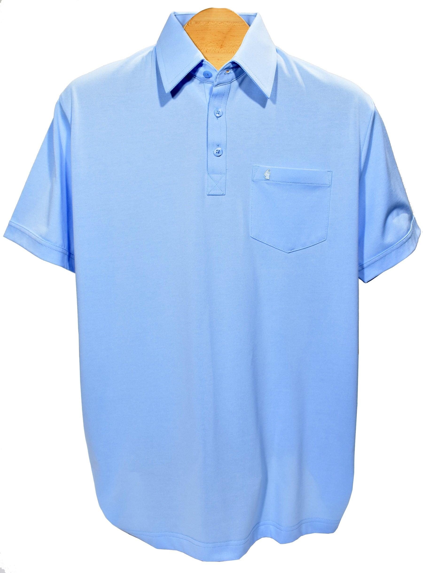 Gabicci finely plaited polo shirt combines soft cotton on the outside for soft comfort feel and a light polyester microfiber on the outside to wick away moisture and add wrinkle free traits.