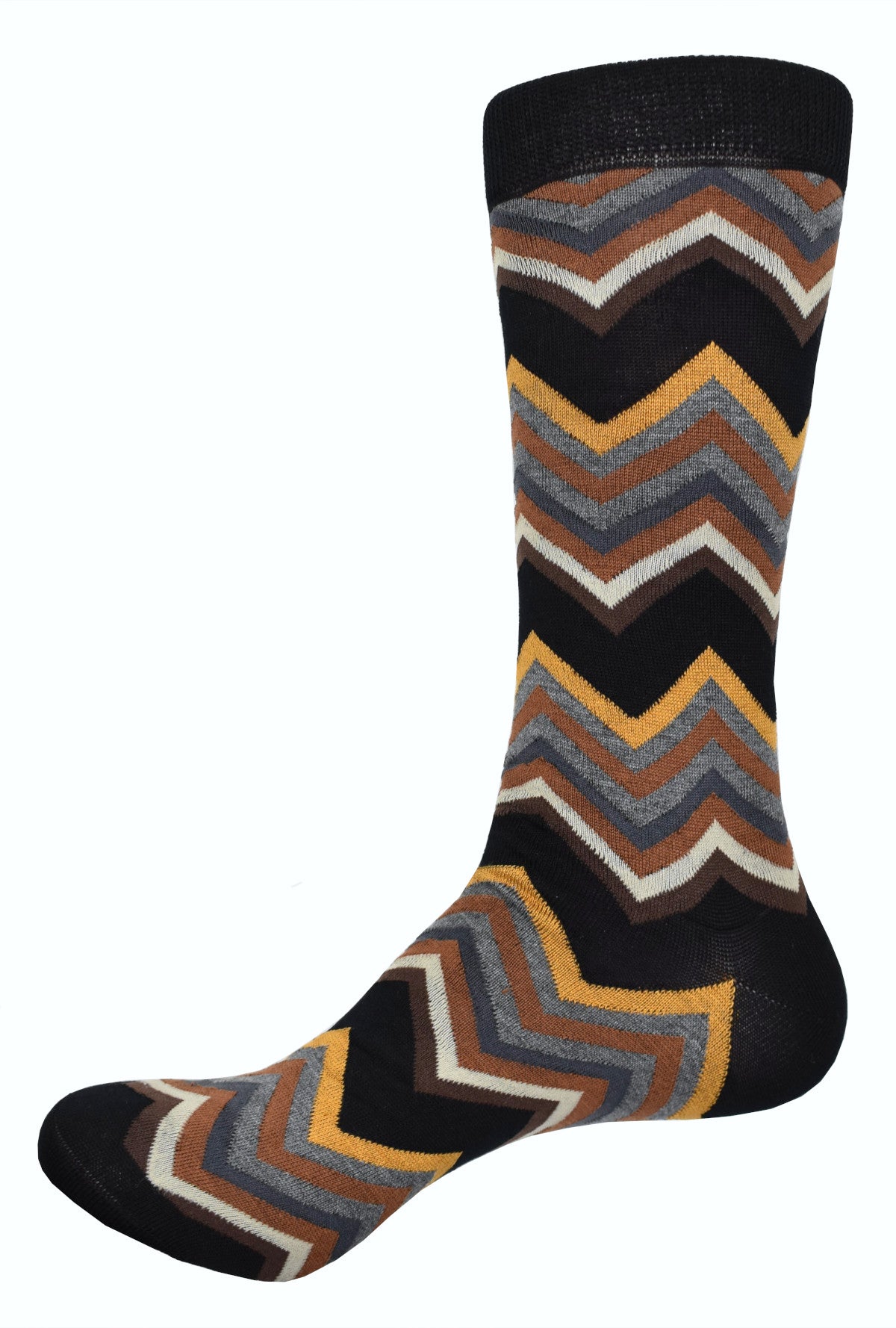 Cool graph pattern with life to add to your sock collection and enhance your look.  Soft mercerized cotton. Mid calf height. Fits size 9-13