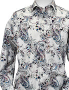 Robert Graham ornate paisleys on soft cotton sateen with stretch for comfort and unique Graham detailing.   The warm colors with a touch of teal creates a fashion look that is not too bold.
