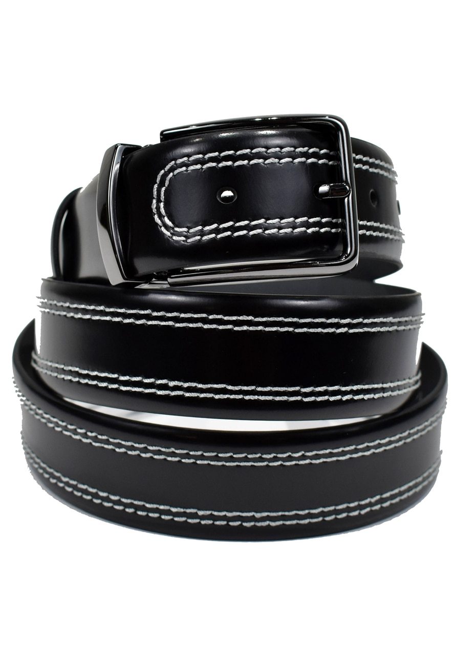 B11 Leather Contrast Stitch Belt