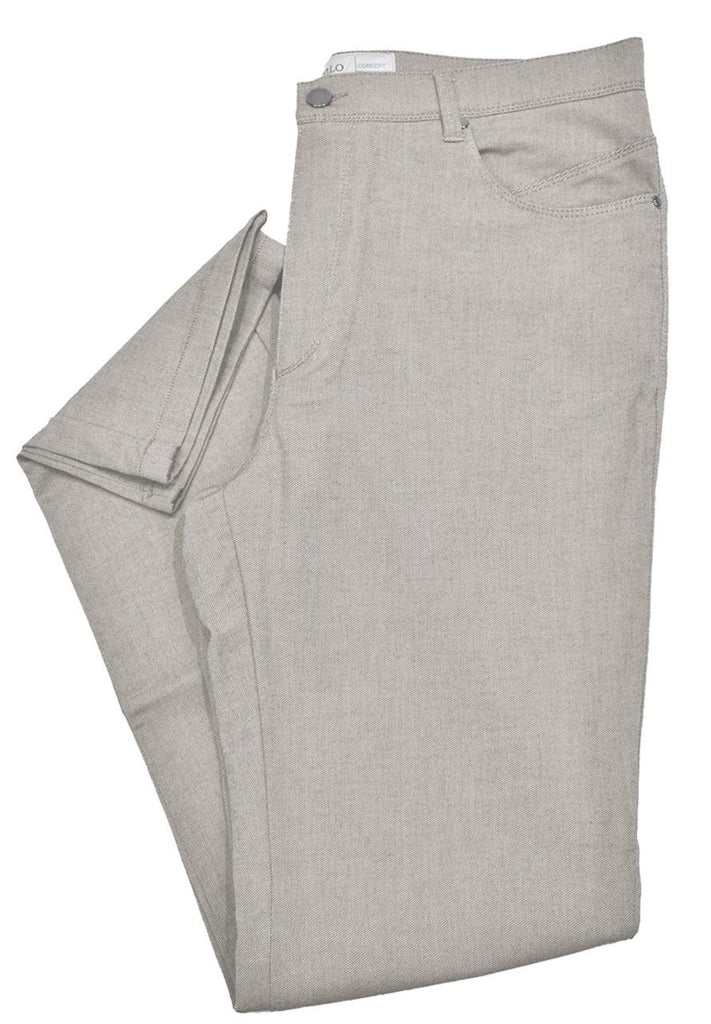 Fine Stretch Twill Pant by Marcello Sport  Little to no wrinkling and easy care fabric in a fine, exclusive twill. Lightweight and soft cotton blend. Slight two way stretch in the body, no waist band stretch. Modern fit. All 34 length. Imported.