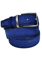 Four colors of fine leather suede by Marcello Sport. Perfect for any occasion, this suede belt is soft and updated. Excellent with your favorite jeans or pants. Brushed nickel buckle.  Standard pant width. Style and image that is timeless. Satin Nickel Finished Buckle. Premium soft suede. Sizes 30 - 44.